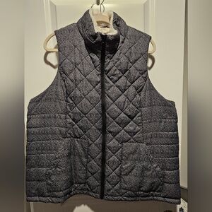 Maurices Black & White Quilted Vest